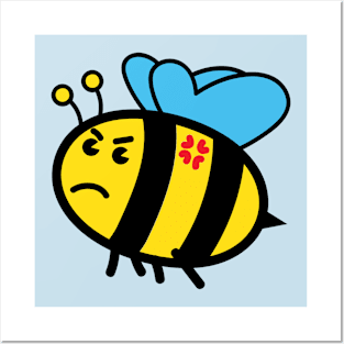 Cute angry bee Posters and Art